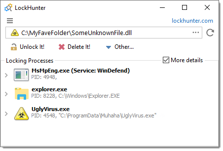 LockHunter main window